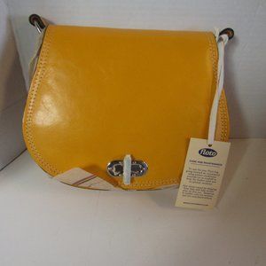 NEW Floto Yellow Leather Bag